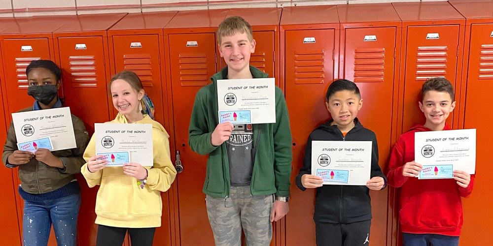 OMS March Students of the Month from Team 6A
