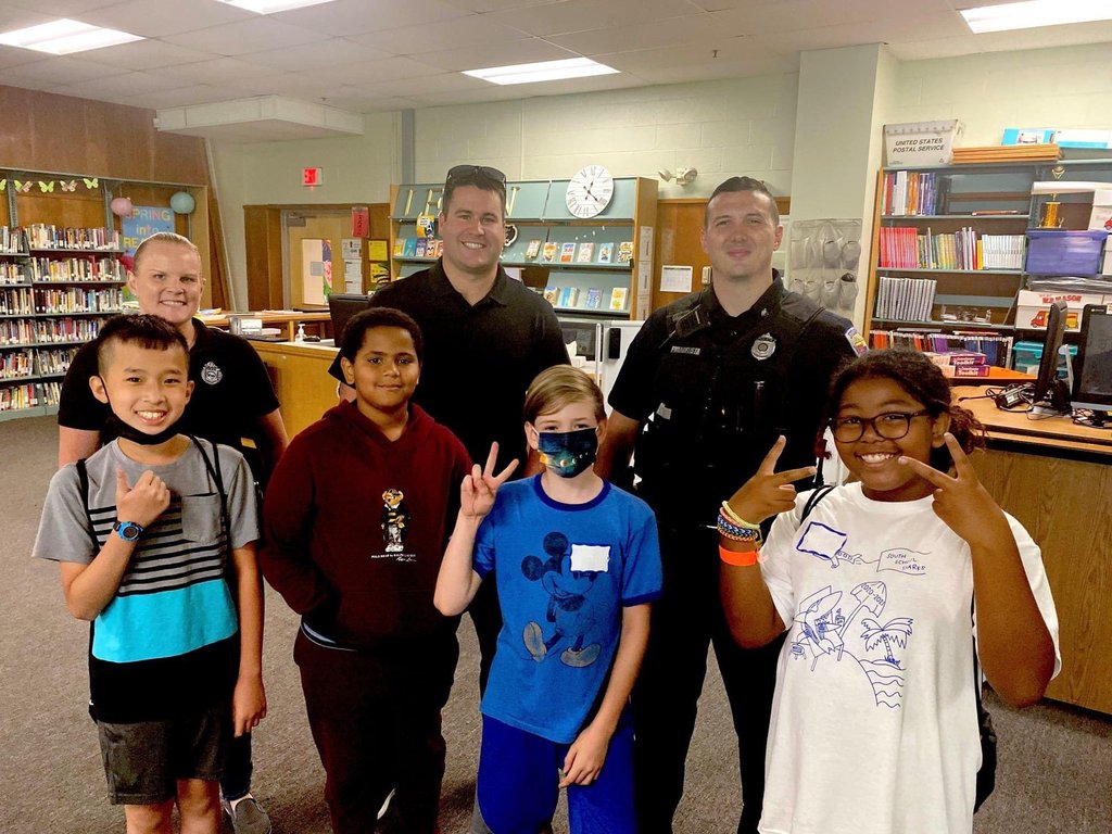 Stoughton Police Officers visit OMS summer camp