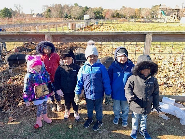 Students in the Therapeutic Learning Center class at the Dawe School enjoying a field trip to Ward's Berry Farm in Sharon!