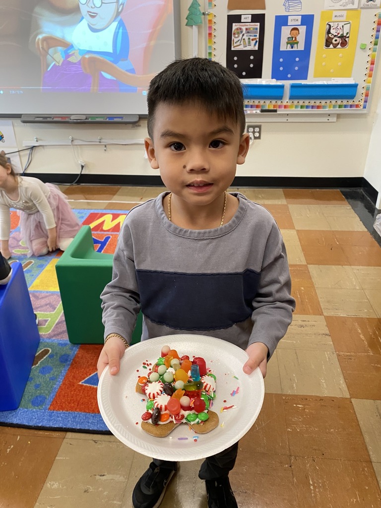 Students at the Jones Early Childhood Center enjoyed decorating gingerbread cookies!