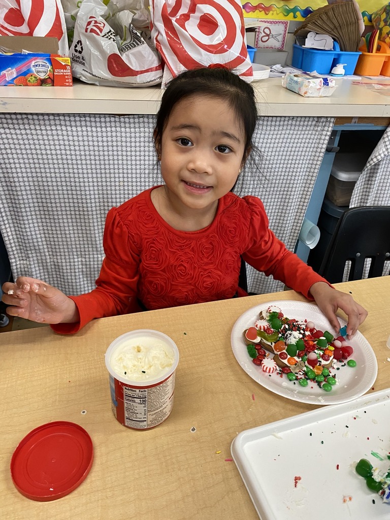 Students at the Jones Early Childhood Center enjoyed decorating gingerbread cookies!