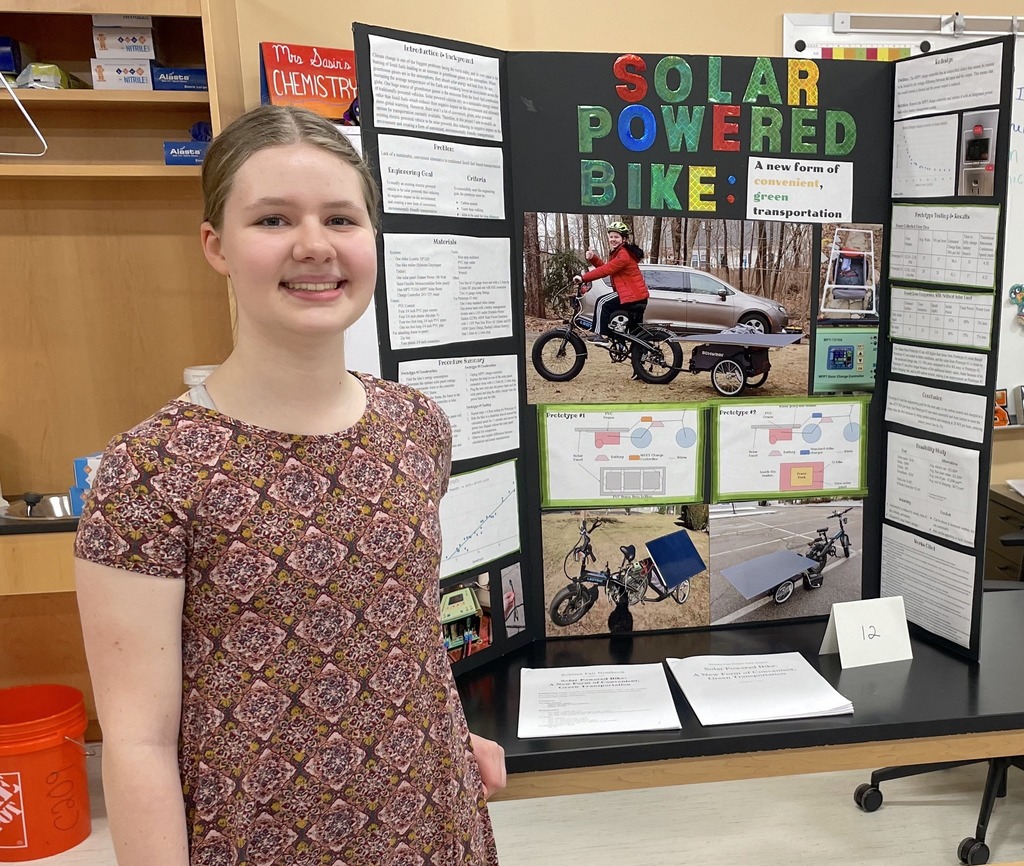 Congratulations to Stoughton High junior Madi Lyons for receiving an Honorable Mention for her project "Solar Powered Bike" at the Region V Science and Engineering Fair!