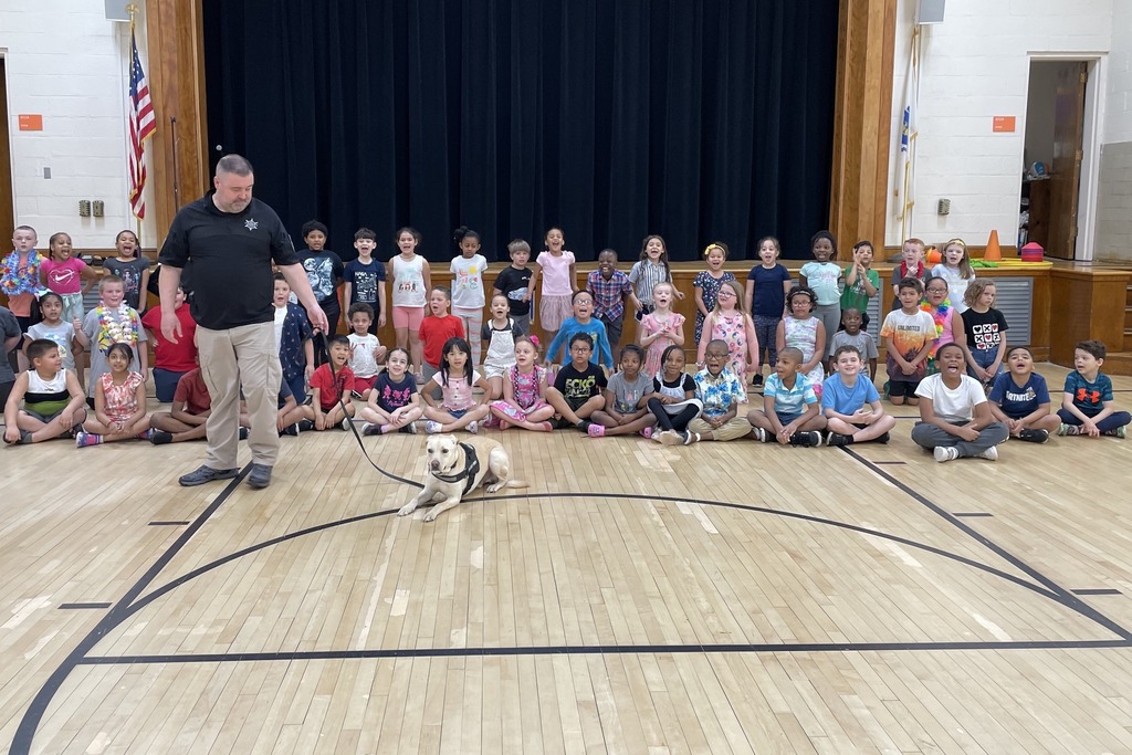 Students at the Wilkins School enjoyed their visit with Eddie, the Norfolk County Sheriff’s Office comfort therapy dog!