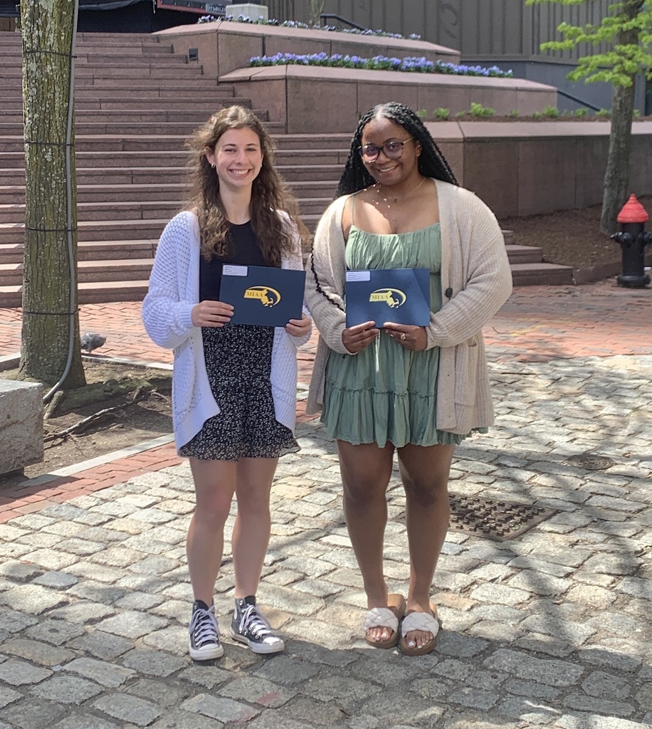 Stoughton High seniors Katherine Giroux (pictured left) and Simarah McPherson (right) recently represented SHS at the MIAA Girls and Women in Sports Day held at Faneuil Hall in Boston!