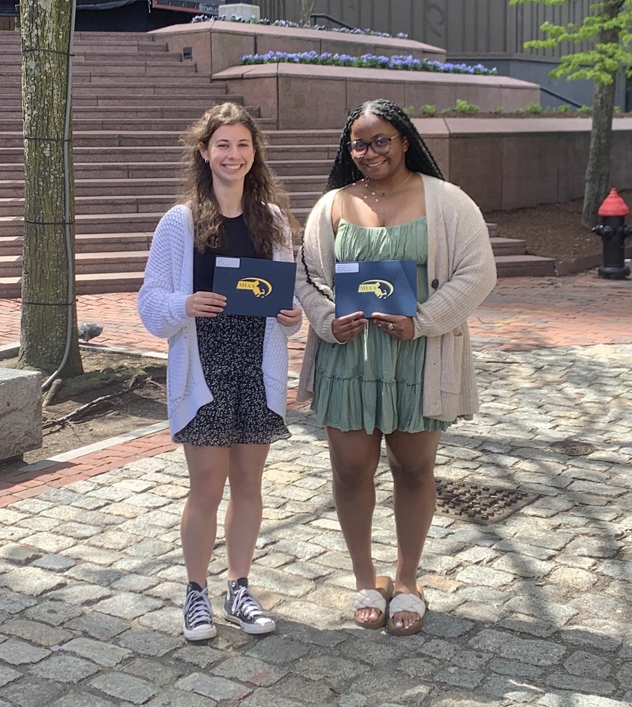 Stoughton High seniors Katherine Giroux (pictured left) and Simarah McPherson (right) recently represented SHS at the MIAA Girls and Women in Sports Day held at Faneuil Hall in Boston! 